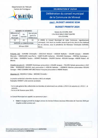 24018 - Budget annexe SEJM - budget primitif 2024 signée