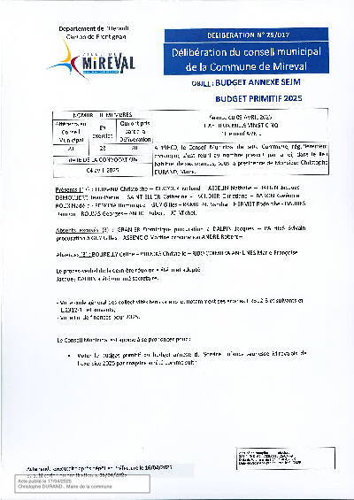 Conseil Municipal 25-017 du 2025-04-16