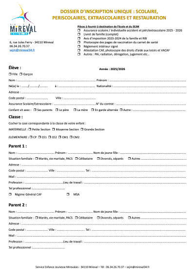 Paragraphes/tmz210351/DOSSIER D'INSCRIPTION UNIQUE  SCOLAIRE - SEJM 2025-2026.