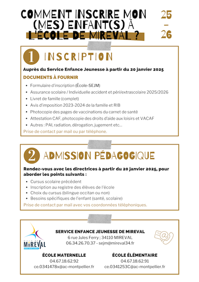 PROCÉDURE D'INSCRIPTION - SEJM-ECOLE 2025-2026