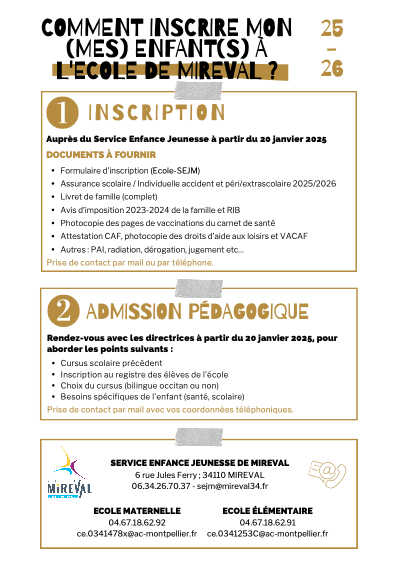 PROCÉDURE D'INSCRIPTION - SEJM-ECOLE 2025-2026