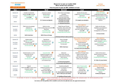 Menus Juin 2026