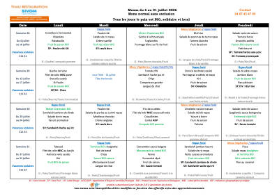 Menus juillet 2026 modifié
