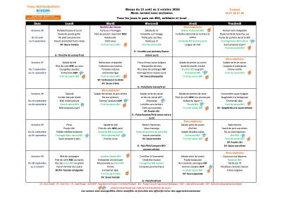 Menus sept 2026