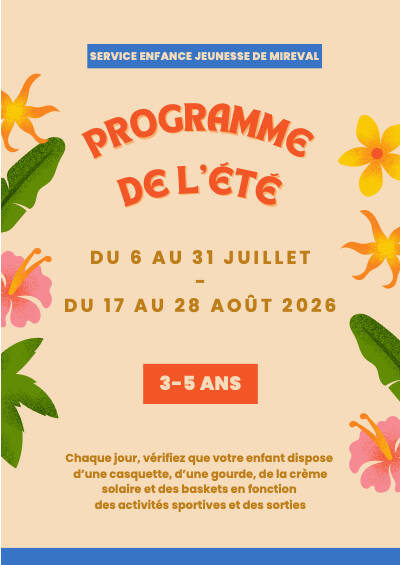 ALE 3-5 ans - Juillet & Août 2026