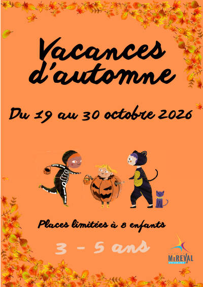 Planning vacances d'automne 3-5 ans 2026