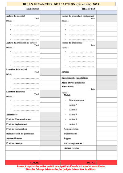 02 BILAN FINANCIER  ACTION close 2024 - Formulaire