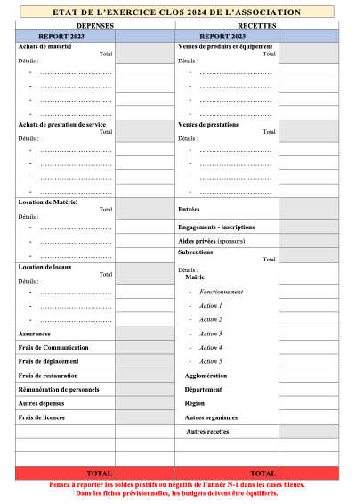 03 FICHE BUDGET CLOS N-1  2024 - Formulaire
