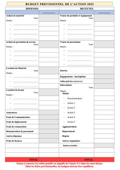 04 FICHE BUDGET PREVISIONNEL ACTION 2025 - formulaire