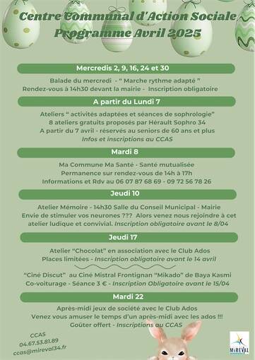 Programme du CCAS - Avril 2025