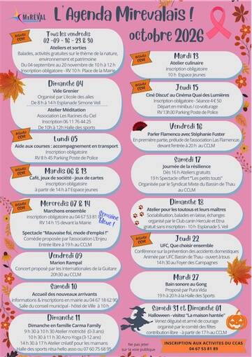 Agenda Mirevalais - Octobre 2026