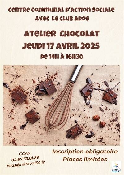 Atelier chocolat avril 2025