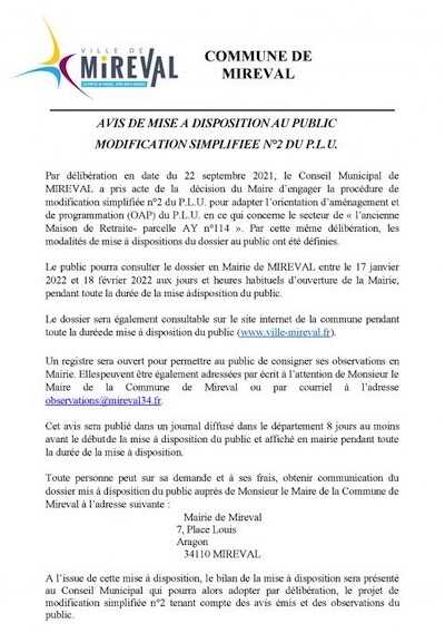 Modification simplifiée n°2 du Plan Local d’Urbanisme