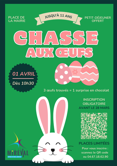 Chasse aux Oeufs – Lundi de Pâques 01 avril – Dès 10h30
