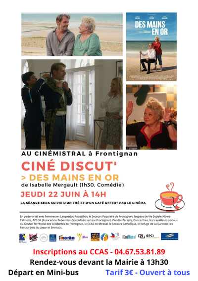 « Des mains en or » au cinéma jeudi 22 juin à 14h au Ciné-Mistral !