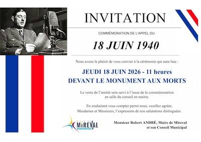 Commémoration 18 juin 2026