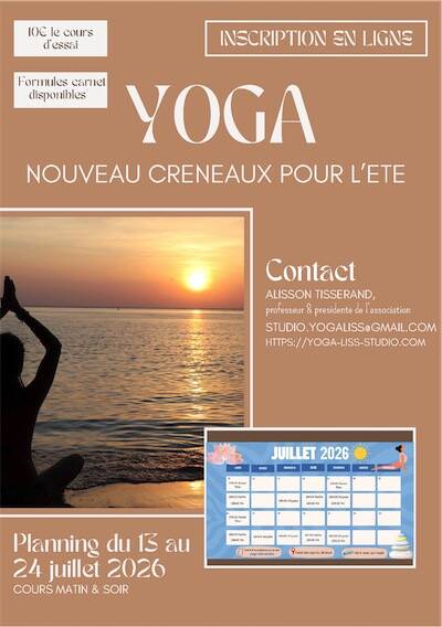 Yoga cours & stage Juillet 2026