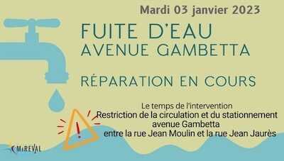 Intervention Suez – Avenue Gambetta – 03 janvier 2023