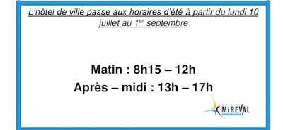 Horaires d’été