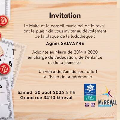 Hommage Agnès SALVAYRE - Dévoilement de la plaque de la ludothèque