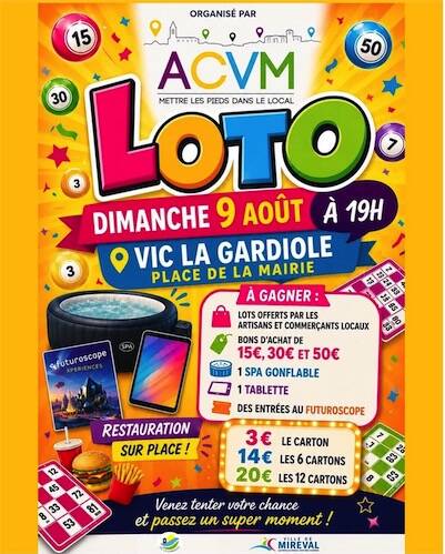 LOTO organisé par l'ACVM à Vic La Gardiole en plein air