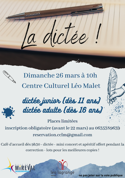 A vos stylos pour la dictée !