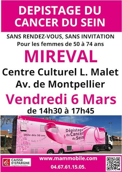 Mammobile - Parking du CCLM - Dépistage cancer du sein