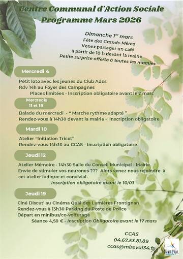 Programme CCAS - mars 2026