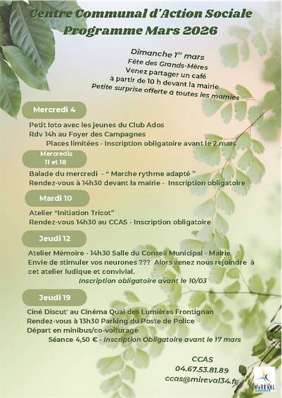 Programme CCAS - mars 2026