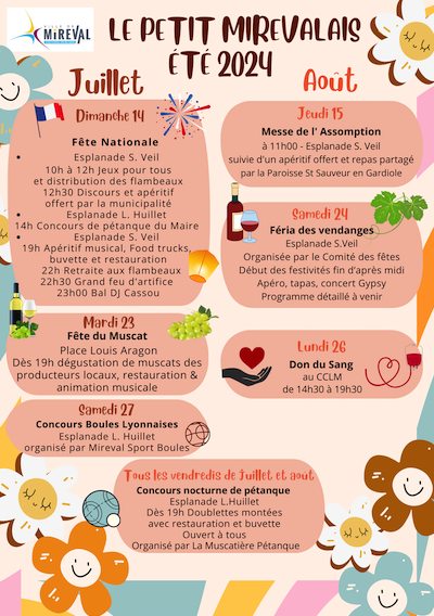 Le programme de cet été 2024 est dans le Petit Mirevalais !