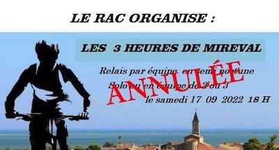 ANNULÉE Les 3 H de Mireval – VTT & VTTAE