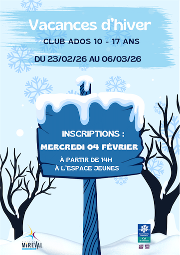 Programme CLUB ADOS - vacances d'hiver 2026