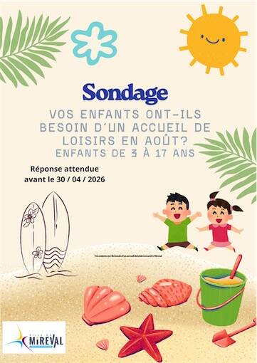 Sondage : Quels sont vos besoins d'accueil de loisirs en août 2026