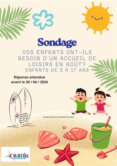 Sondage Les Accueils de Loisirs de Mireval Ouverture en août !