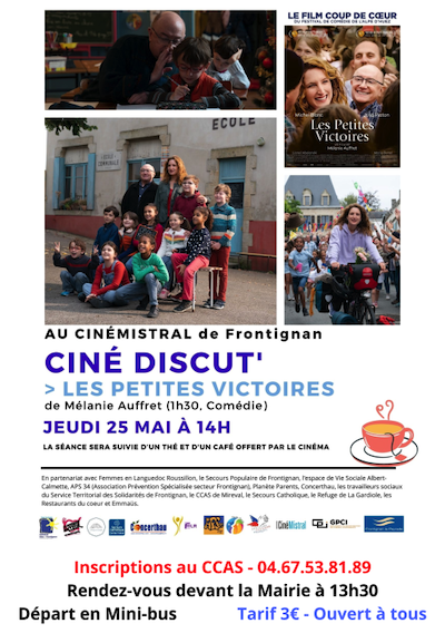 Séance cinéma au CINE MISTRAL le jeudi 25 mai !