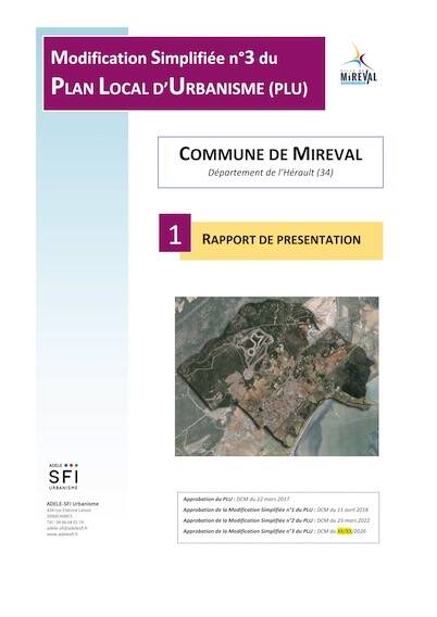Modification Simplifiée n°3 du Plan Local d'Urbanisme PLU - Mise à disposition du dossier au public