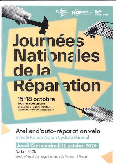 Journées nationales de la réparation - Atelier d'auto-réparation vélo