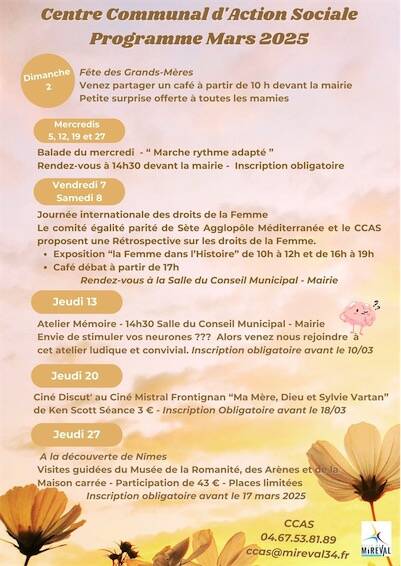 Programme CCAS - Mars 2025